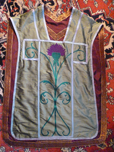 Front of the Roman vestment with a Thistle motif.